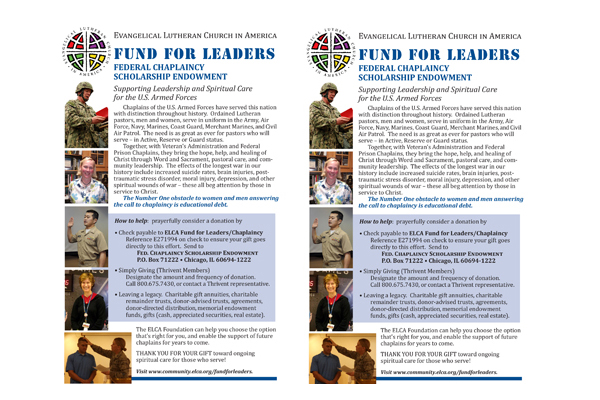 Fund for Leaders – Federal Chaplaincy Scholarship Endowment – Bulletin Insert
