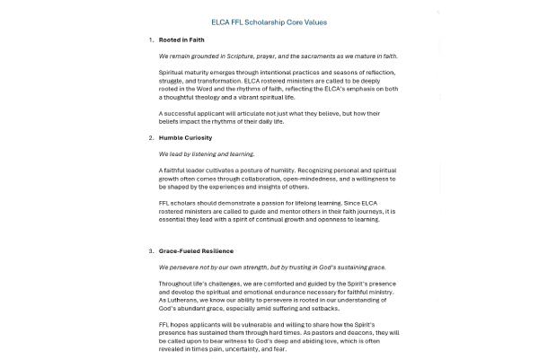 FFL Core Values Thumbnail Image