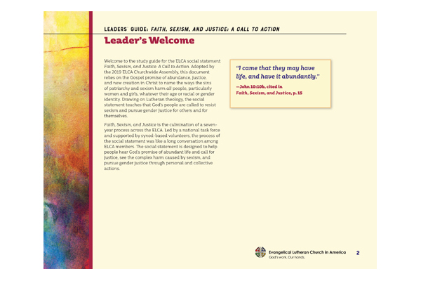 Leader’s Guide: Faith, Sexism, and Justice Study Guide