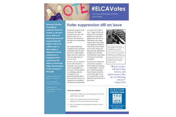 Fact & activity sheet on race and voting