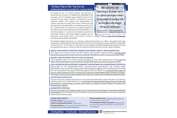 Appropriations for domestic human needs