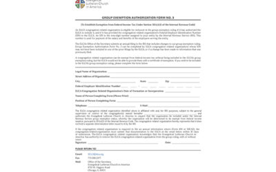 Group Exemption Authorization Form for Congregation Related Organizations