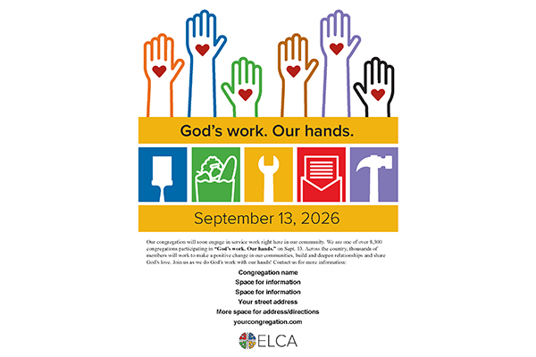 “God’s work. Our hands.” Poster – Sept. 13, 2026