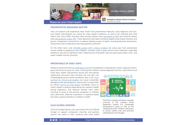 Global Health – Maternal and Child Health (2020)