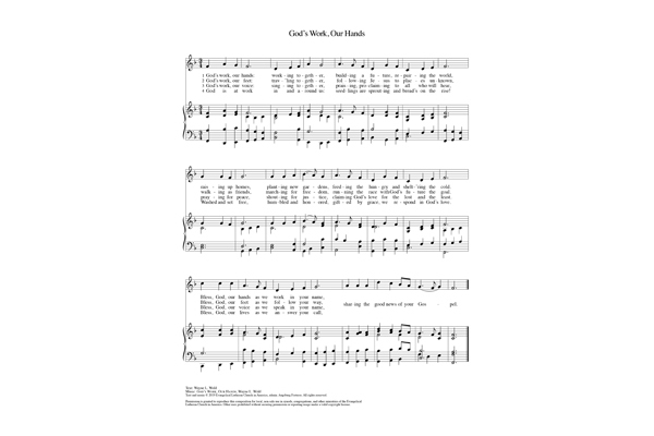 “God’s work. Our hands.” Hymns – Original Composition Tune – MELODY and ACCOMPANIMENT – PDF