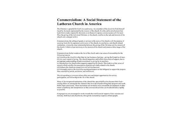 Guidelines for Congregational Fundraising