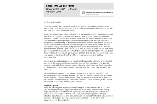 Problems at the Pump