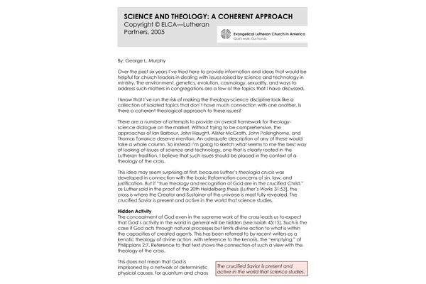 Science and Theology