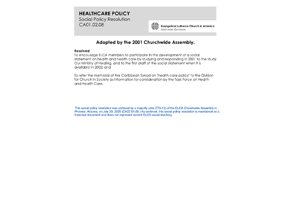 Healthcare Policy SPR01