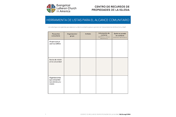 Spanish: Herramienta de listas para el alcance comunitario