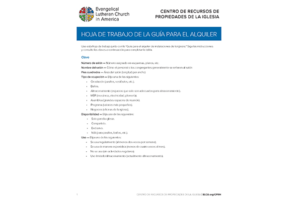 Spanish: Hoja de trabajo de la guía para el alquiler
