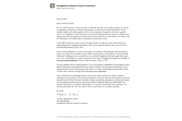 International Women’s Day Letter