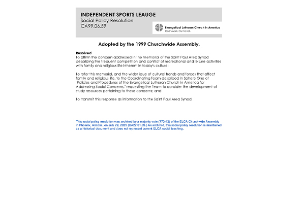 Independent Sports Leagues SPR99