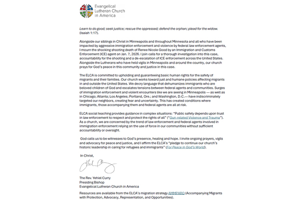 Presiding Bishop Curry Issues Statement on Minneapolis ICE Shooting