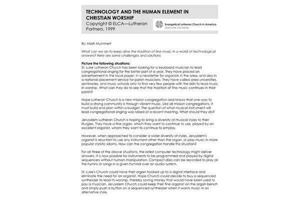 Technology Christian Worship