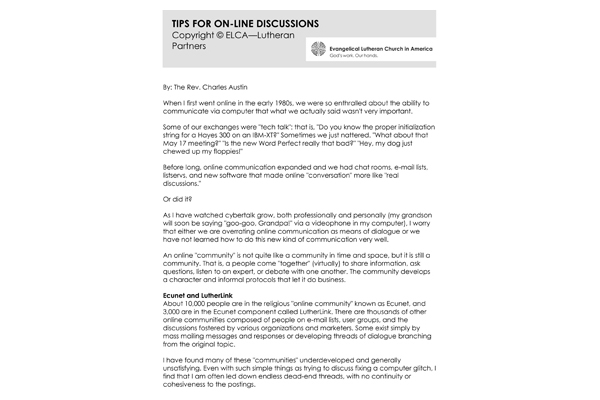 Tips for Online Discussions