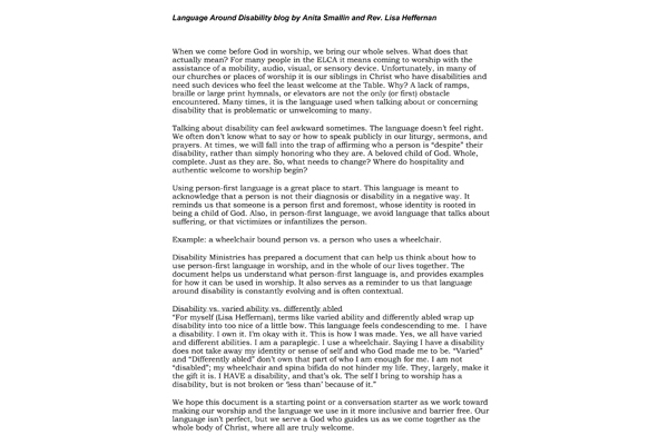 Language Around Disability – Blog