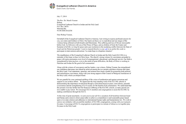 Letter to Bishop Younan