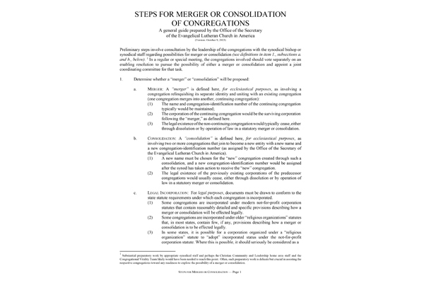 Merger-Consolidation steps