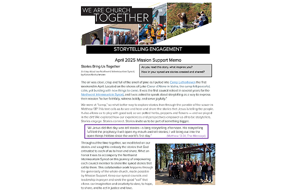 Stories of Faith in Action - Mission Support Memo April 2025