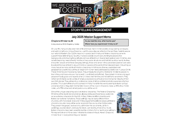 Mission Support Memo – July 2025