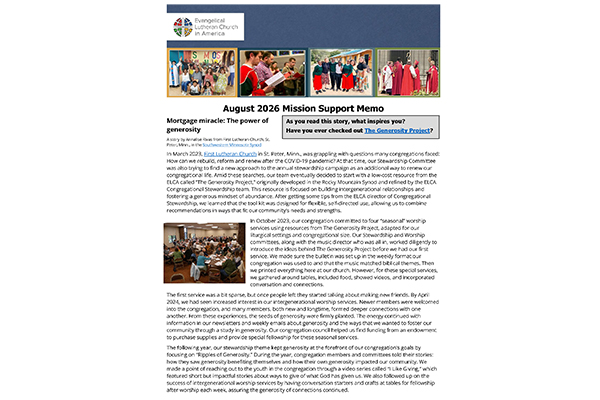 Mission Support Memo – August 2026 Thumbnail Image