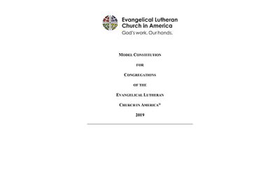 2019 Model Constitution for Congregations