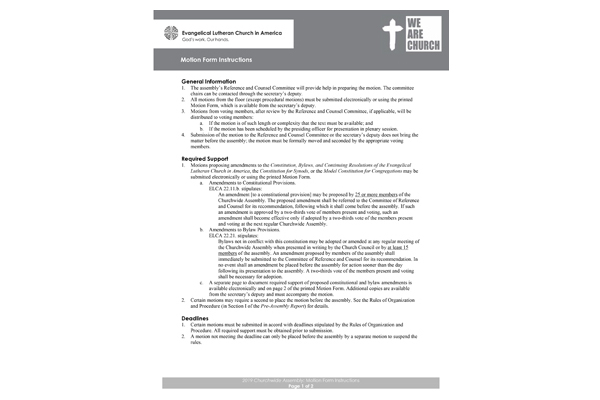 Motion Form Instructions