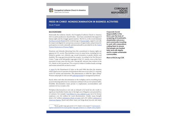 Freed in Christ: Nondiscrimination in Business Activities