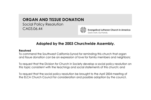 Organ Tissue Donation SPR03