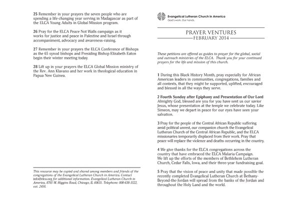 February 2014 Letter