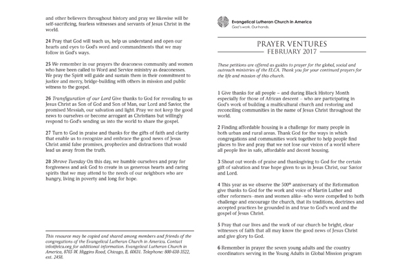 February 2017 Letter