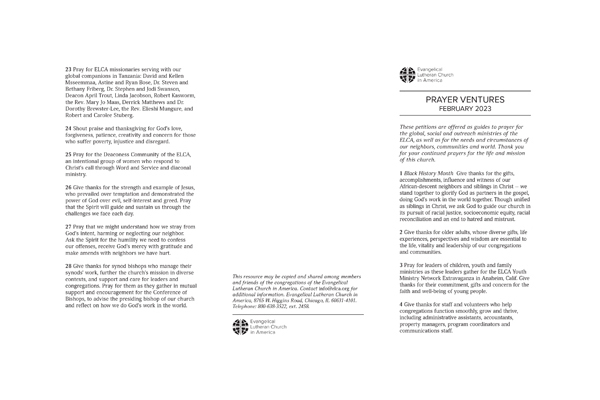 Prayer Ventures February 2023