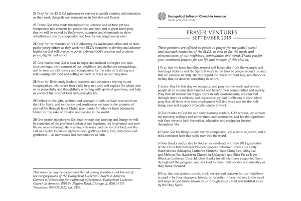 September 2019 Letter