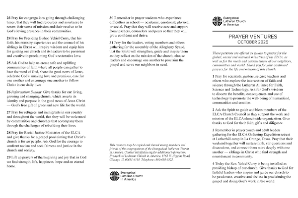 Prayer Ventures - October 2025 (Legal) Thumbnail Image