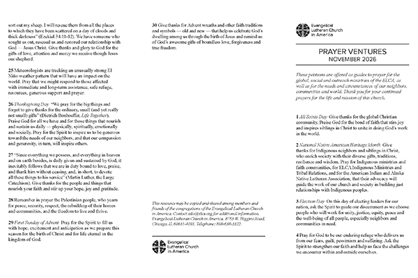 Prayer Ventures November 2026 - Legal Size Thumbnail Image