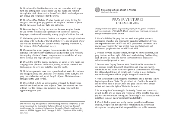 December 2016 Letter