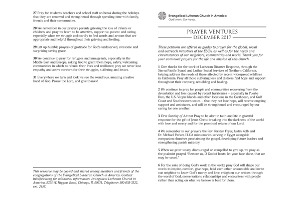 December 2017 Letter