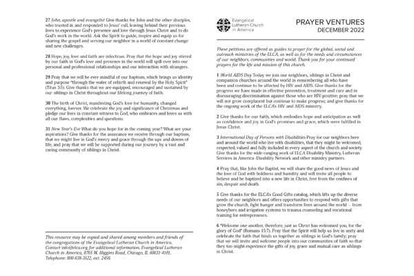 Prayer Ventures December 2022