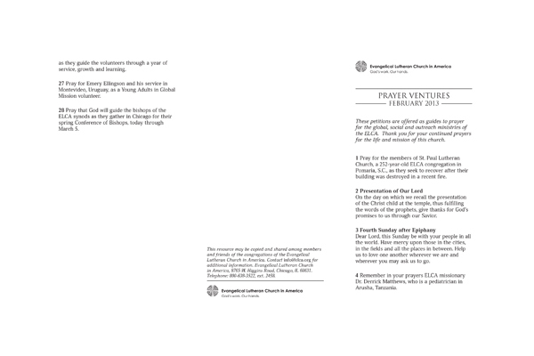 Prayer Ventures February 2013 (Tri-fold)