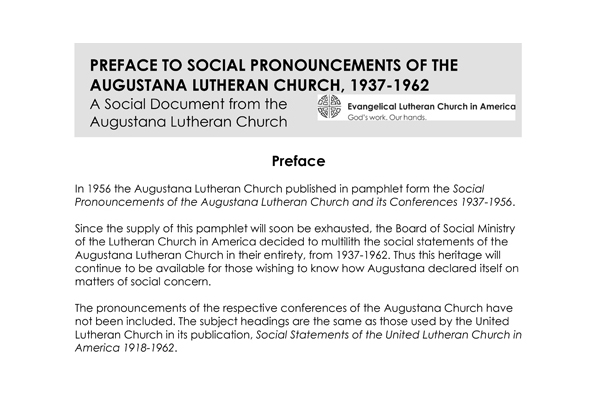 ASLC Preface to Social Pronouncements