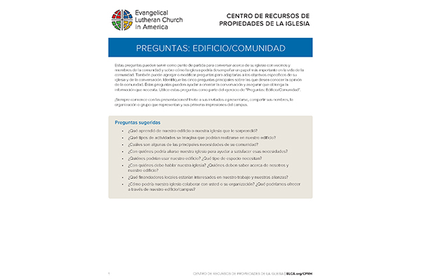 Spanish: Preguntas: Edificio/ Comunidad