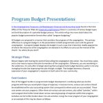 Program Budget Presentation