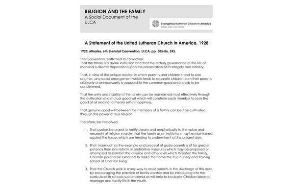 ULCA Religion and Family