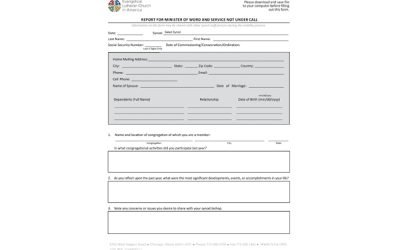 Report For Minister of Word and Service Not Under Call