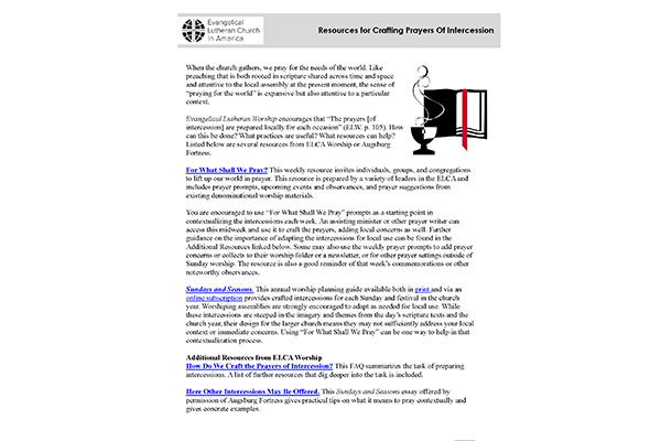 Resources for Crafting Prayers of Intercession Thumbnail Image