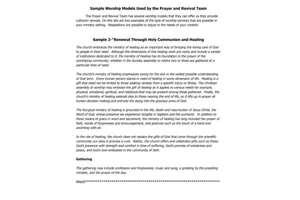 Sample Worship Model 2