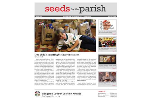 Seeds for the Parish – Winter – 2016