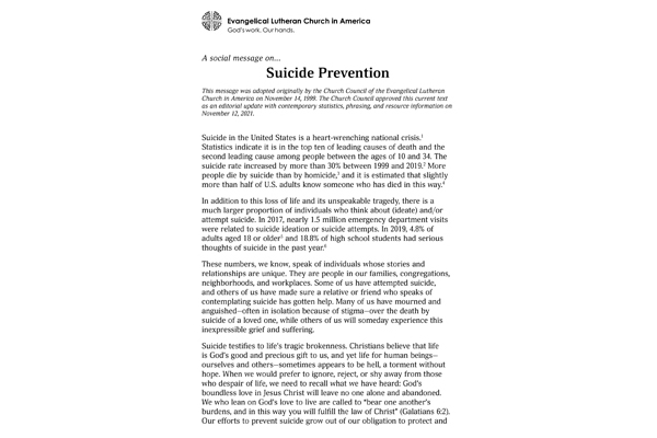 Suicide Prevention (Social Message)