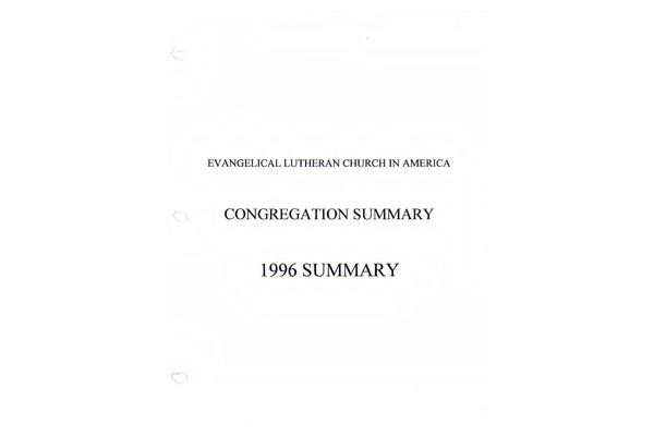 Summary of Congregational Statistics as of 12-31-1996